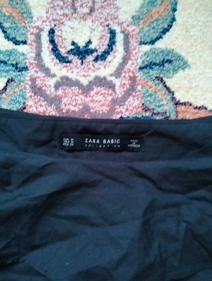 Siyah Zara Keten Bluz, Uzun Kollu, Salaş - Görsel 3