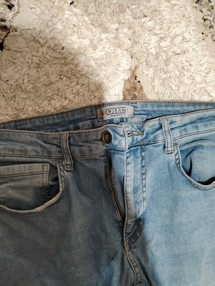 Erkek Mavi Regular Fit Denim Pantolon - Görsel 3