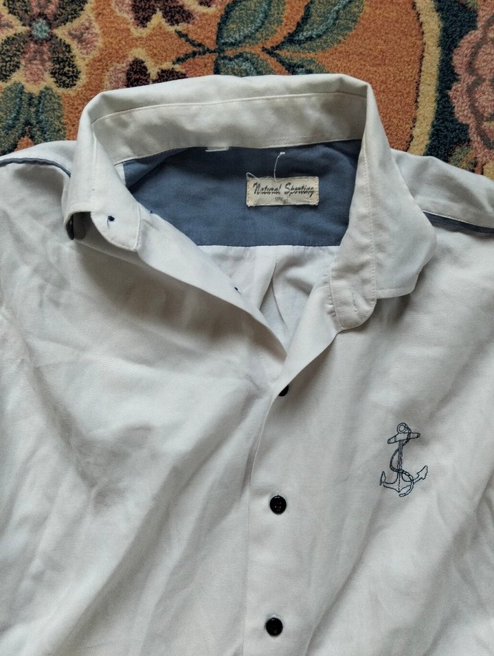 Gri Düğmeli Erkek Keten Gömlek - Görsel 2