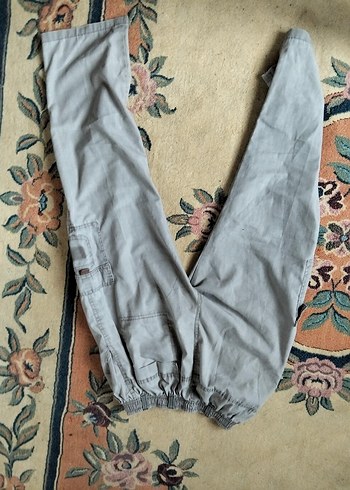 Gri Pamuklu Bol Kesim Kemerli Erkek Pantolon - Görsel 7