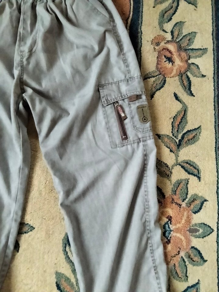 Gri Pamuklu Bol Kesim Kemerli Erkek Pantolon - Görsel 4