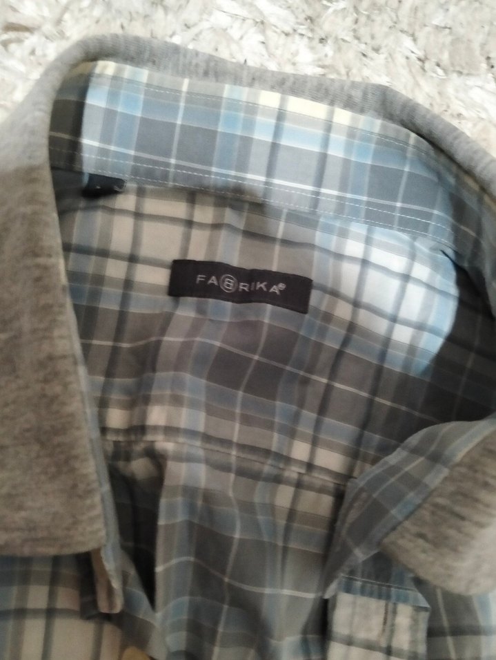 Gri Kısa Kollu Regular Fit Erkek Gömlek - Görsel 3