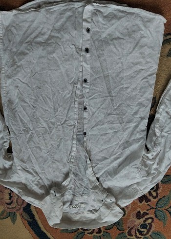 Erkek Beyaz Keten Gömlek Uzun Kollu - Görsel 3