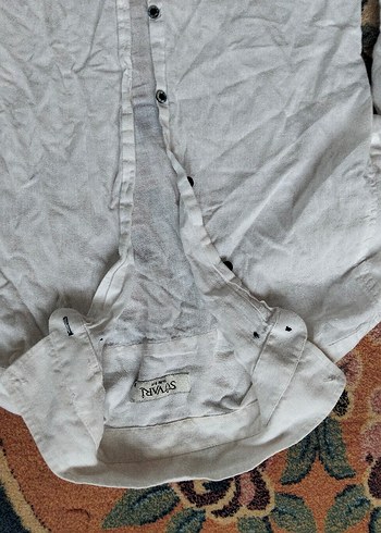 Erkek Beyaz Keten Gömlek Uzun Kollu - Görsel 2