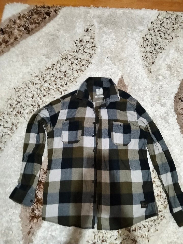 Gri Ekose Erkek Uzun Kollu Gömlek - Görsel 2