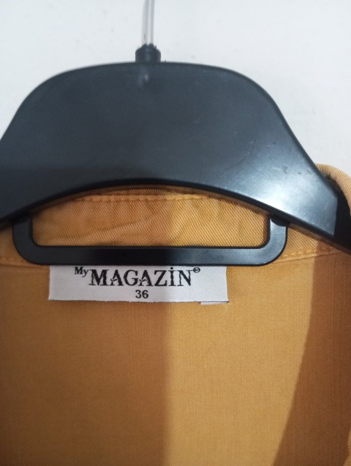 Sarı Nakışlı Uzun Kollu Rahat Gömlek - Görsel 3