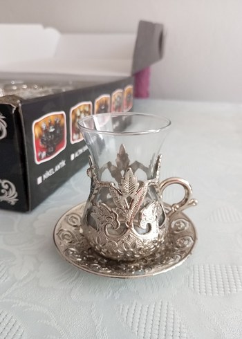 Gümüş Desenli Çay Seti 12 Parça - Görsel 2
