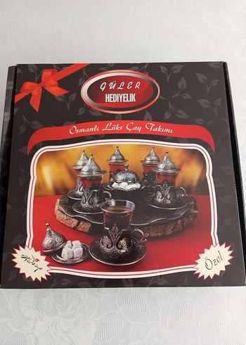 Gümüş Desenli Çay Seti 12 Parça - Görsel 4