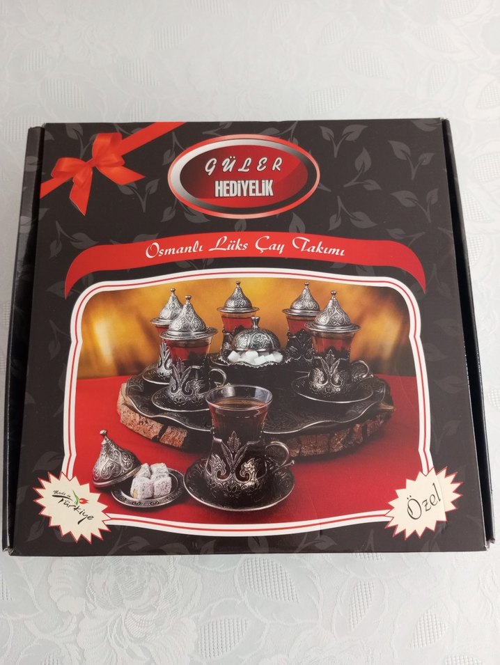 Gümüş Desenli Çay Seti 12 Parça - Görsel 4