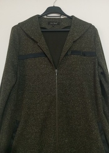 Gri Uzun Kadın Fermuarlı Kaban - Görsel 2