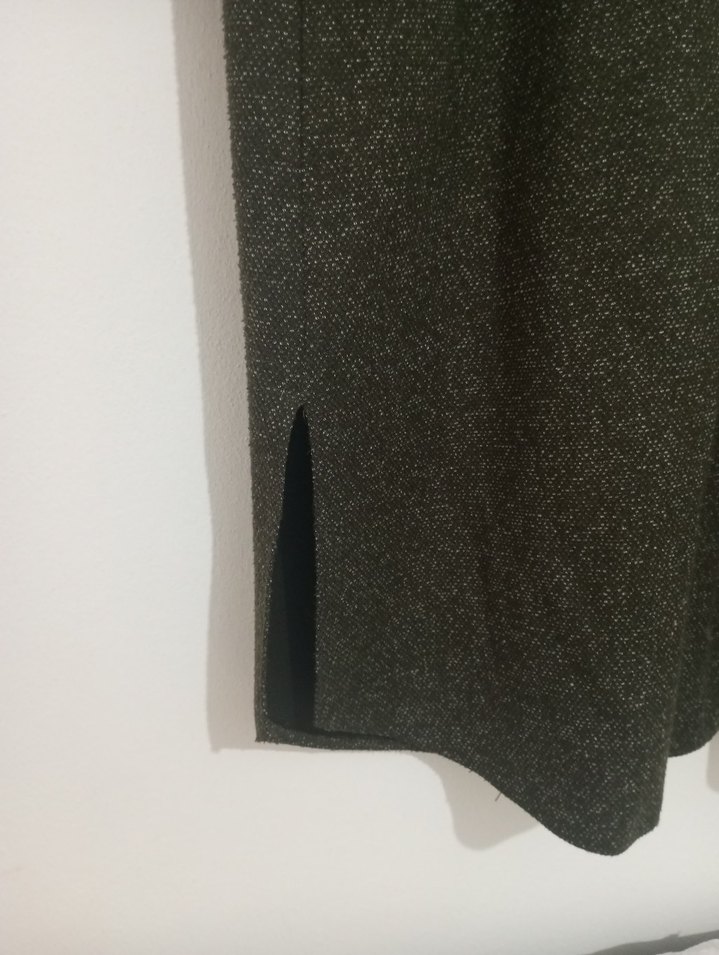 Gri Uzun Kadın Fermuarlı Kaban - Görsel 5