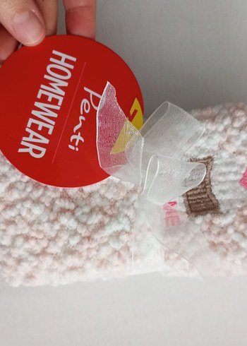 37 Beden Nakışlı Pembe havlu Çorap