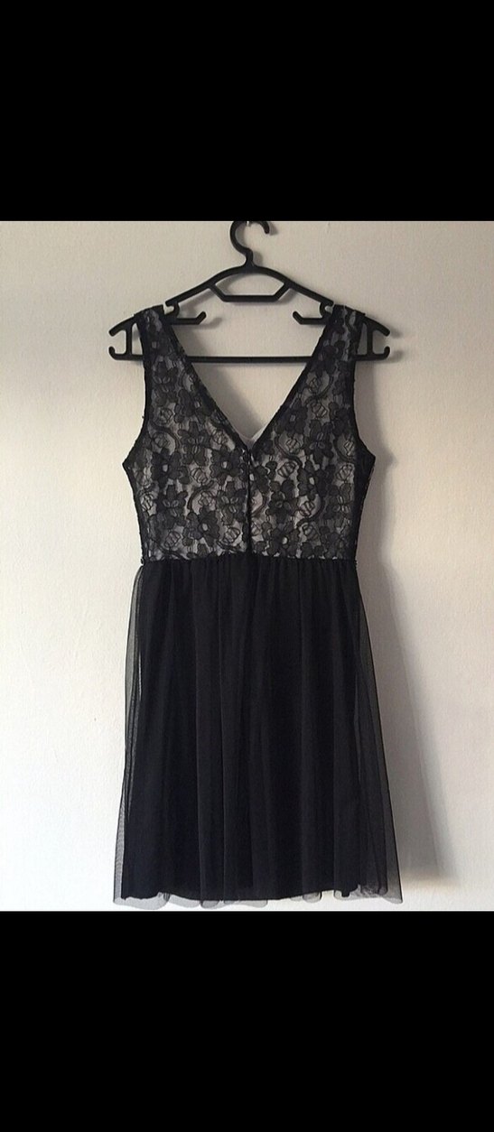 Dantel Detaylı Siyah Midi Gece Elbisesi - Görsel 3