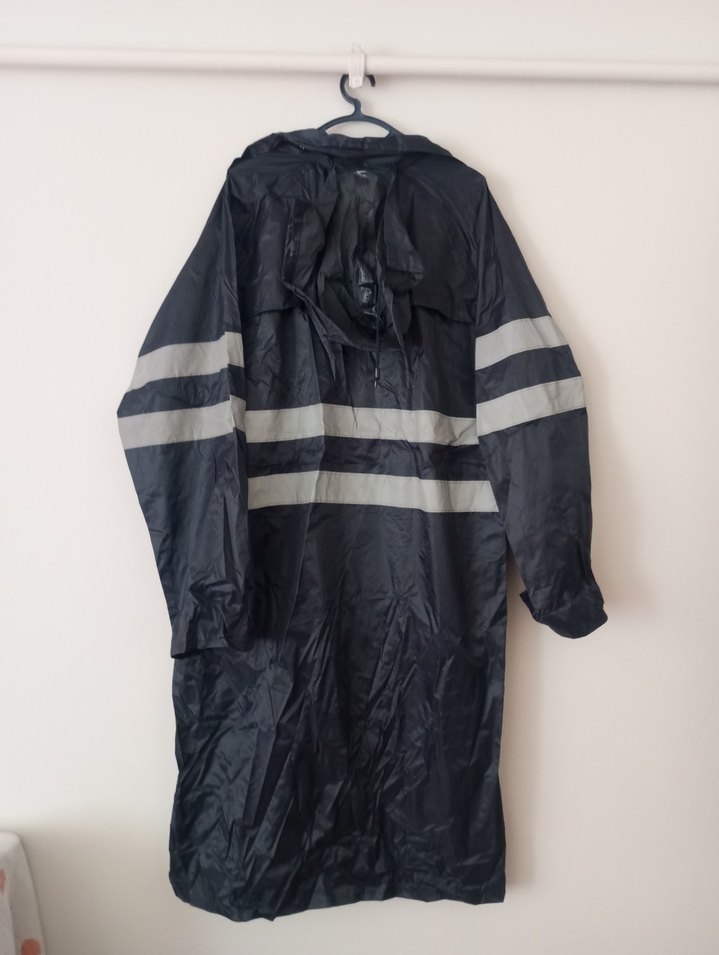 Gri Uzun Erkek Yağmurluk - Görsel 3