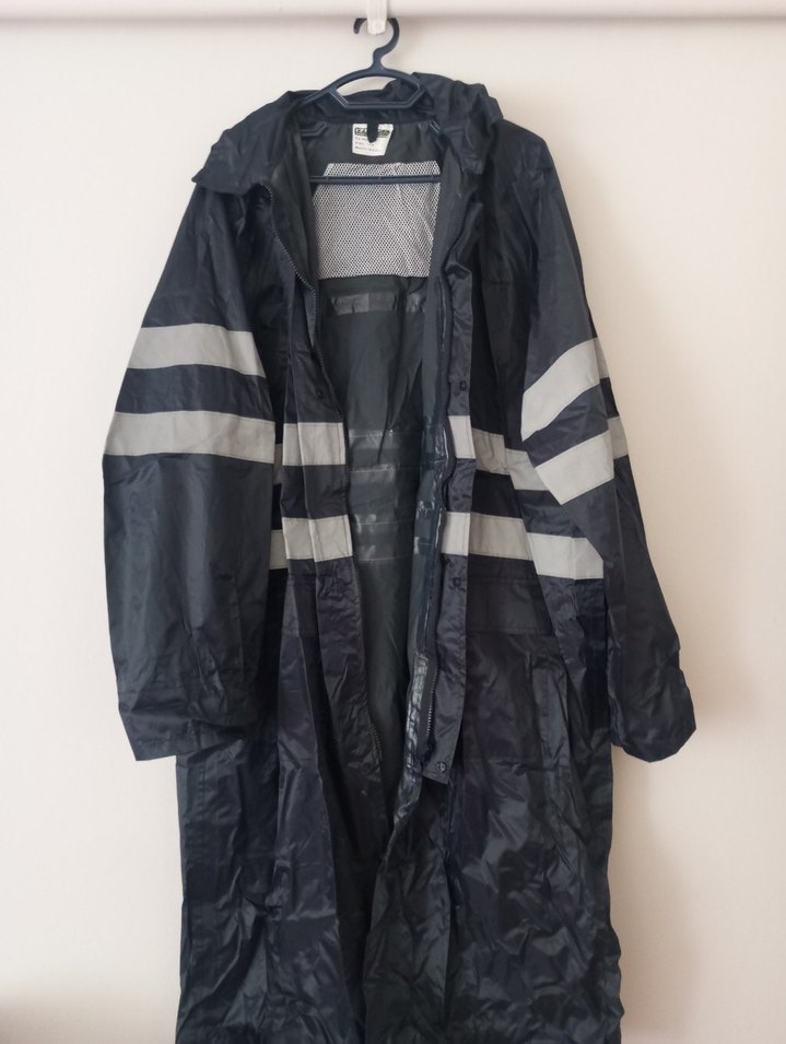 Gri Uzun Erkek Yağmurluk - Görsel 2