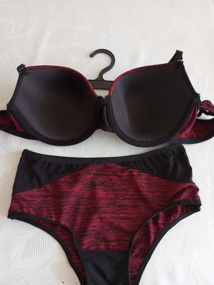 Bordo Spor Sütyen ve Mini Külot Takımı - Görsel 2