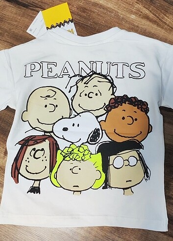 10 Yaş Beden beyaz Renk 9-10 yaş Zarakids Peanuts unisex çocuk T-shirt