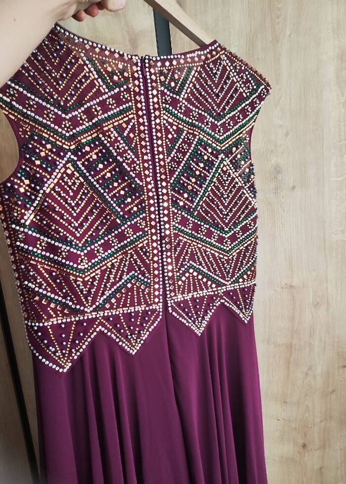 Taş işlemeli abiye elbise  - Görsel 4