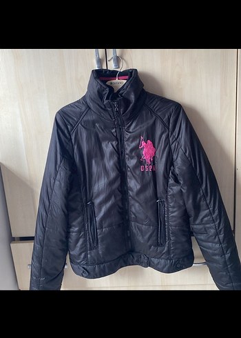 U.S Polo Assn. Uspa Siyah Mini Fermuarli Kiz Cocuk Ceket