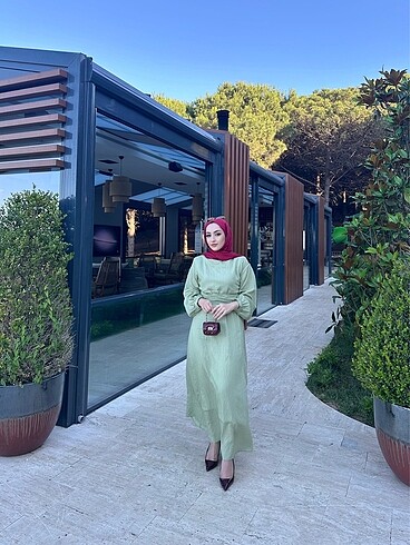 Trendyol & Milla TRENDYOL MODEST Haki Önden Baglamali Dokuma Elbise TCTSS24EB0013