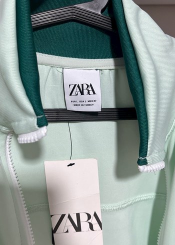Zara Pastel Yeşil Fermuarlı Kadın Ceket - Görsel 2