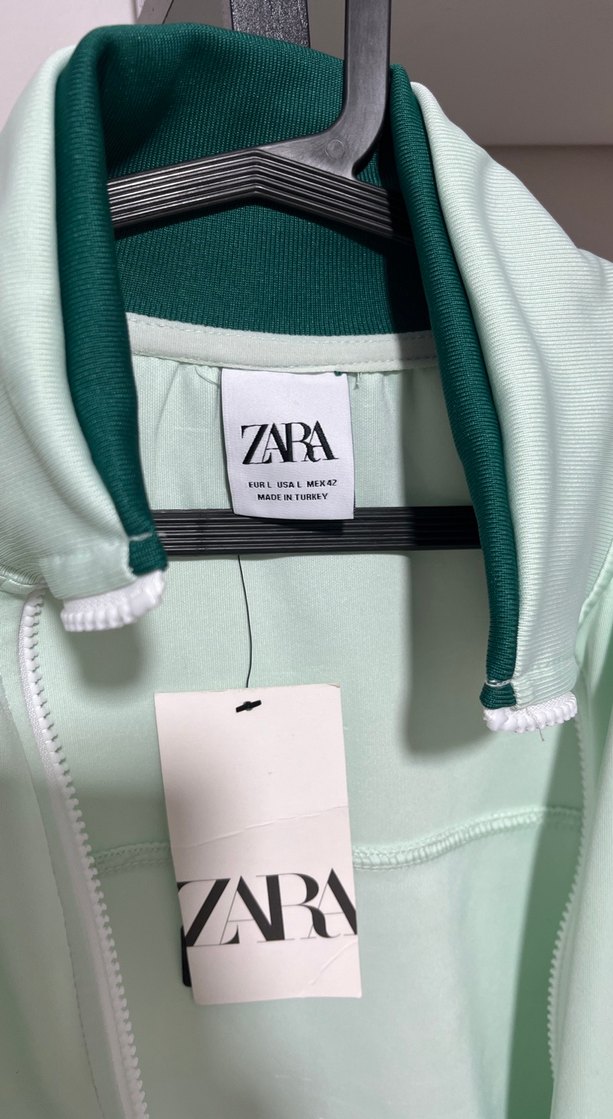 Zara Pastel Yeşil Fermuarlı Kadın Ceket - Görsel 2
