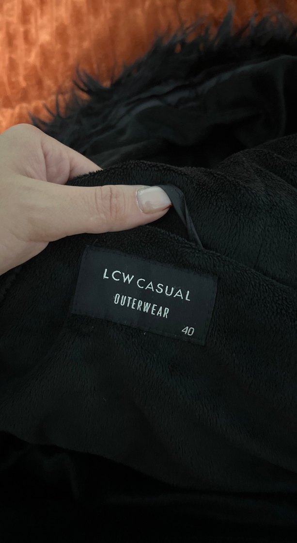 Kürklü Kapüşonlu Mor Siyah Kışlık Mont - Görsel 4