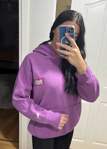 Mor Yüksek Yakalı Kadın Sweatshirt - Görsel 4