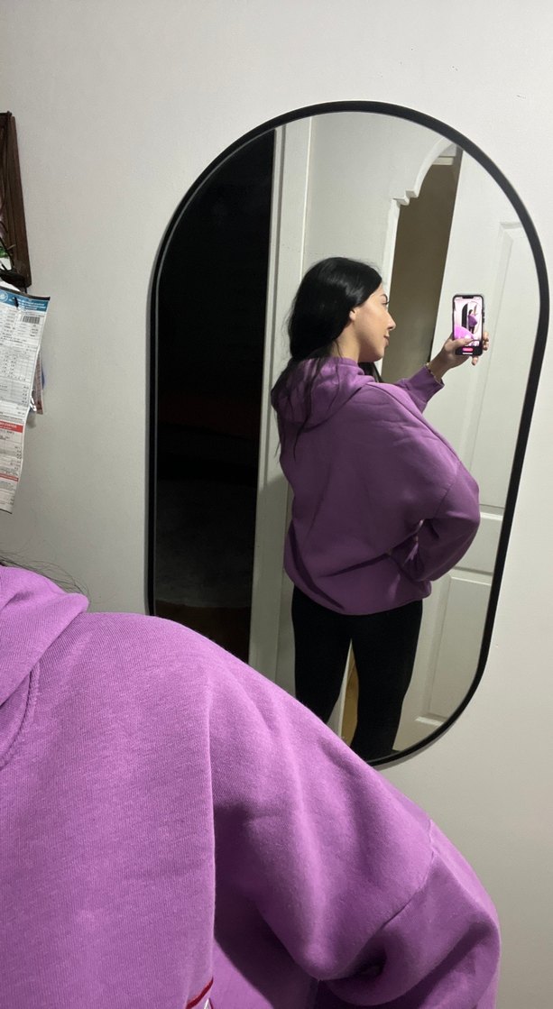 Mor Yüksek Yakalı Kadın Sweatshirt - Görsel 3