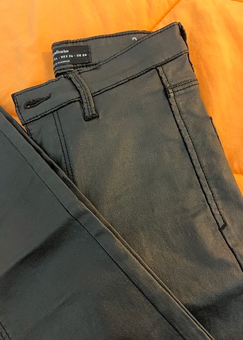 Düğmeli Siyah Baskılı Denim Kadın Pantolon - Görsel 2