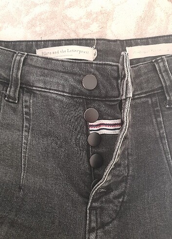 Yüksek bel füme dar paça kot pantolon