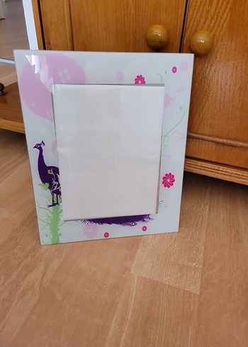 Pembe Pastel Desenli Cam Çerçeve