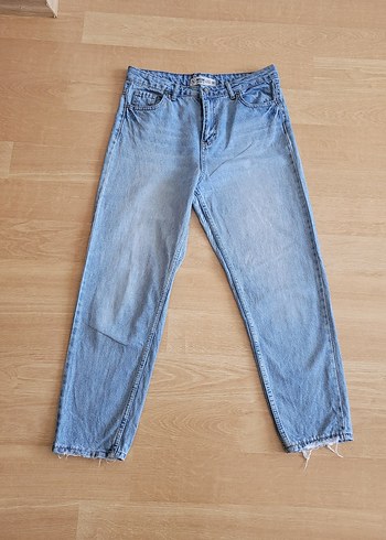 38 Beden mavi Renk Mavi Loose Fit Midi Kadın Kot Pantolon