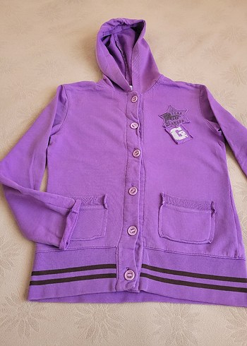 American Vintage Mor Kapüşonlu Düğmeli Sweatshirt