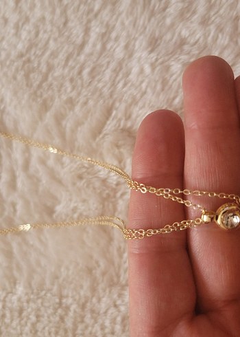 Zincir Detaylı Altın Rengi Midi Kolye - Görsel 5