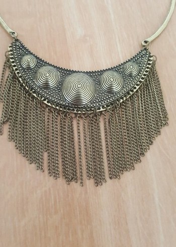 Uzun Zincir Detaylı Bohem Kadın Kolye - Görsel 3