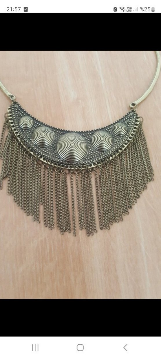 Uzun Zincir Detaylı Bohem Kadın Kolye - Görsel 3