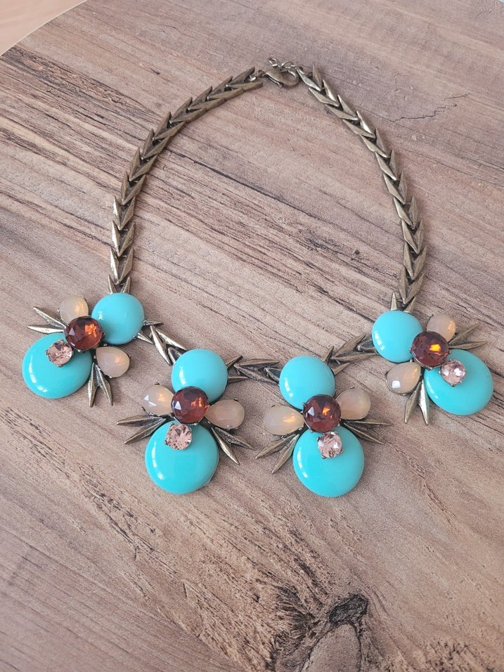 Turkuaz Boncuklu Bohem Kolye - Görsel 3