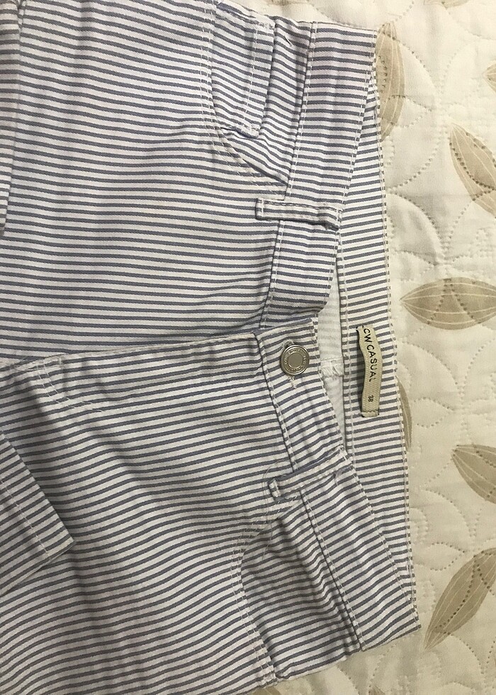 Keten lıkralı pantolon - Görsel 3