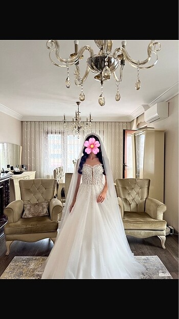 İncili Straplez Gelinlik - Görsel 8