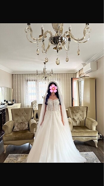 İncili Straplez Gelinlik - Görsel 10