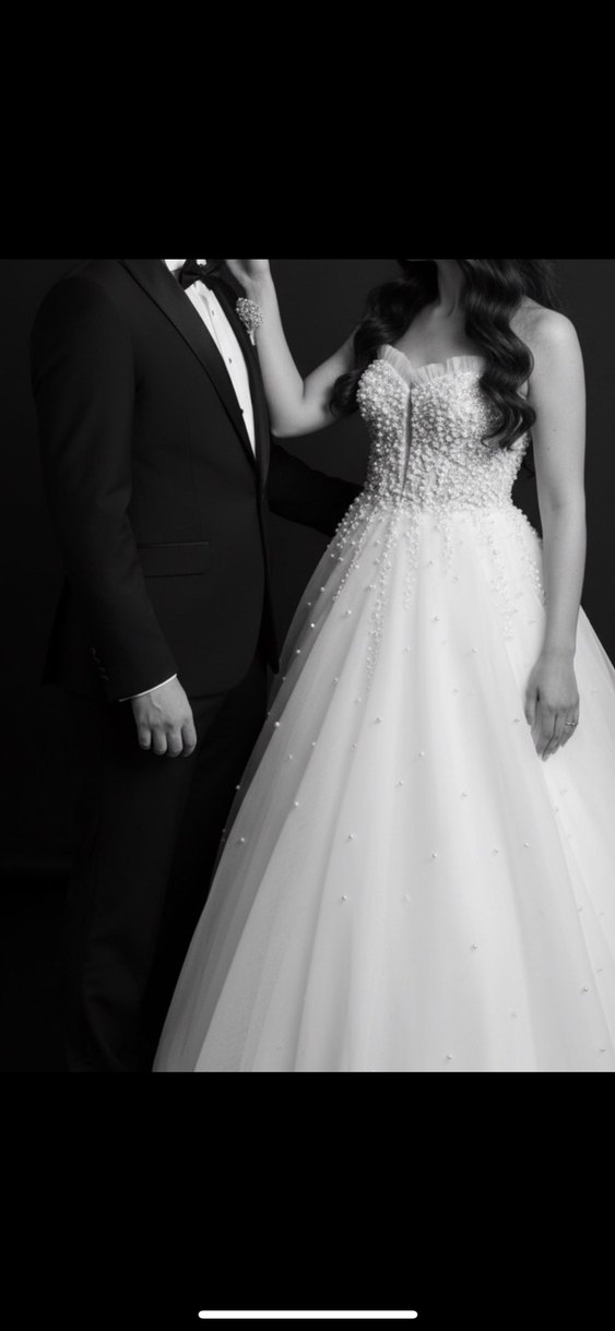 İncili Straplez Gelinlik - Görsel 3