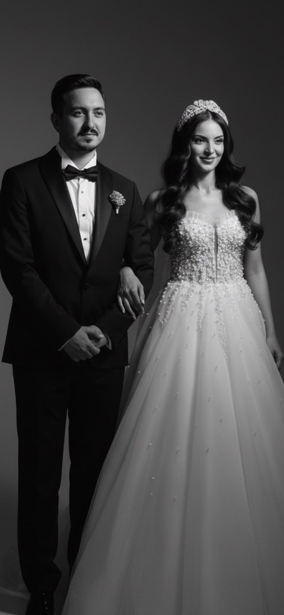 İncili Straplez Gelinlik - Görsel 2