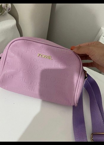Pastel Mor Fermuarlı Fossil Kadın Çapraz Çanta