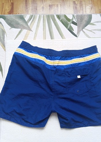 Erkek Mavi Kemerli Mini Şort - Görsel 3