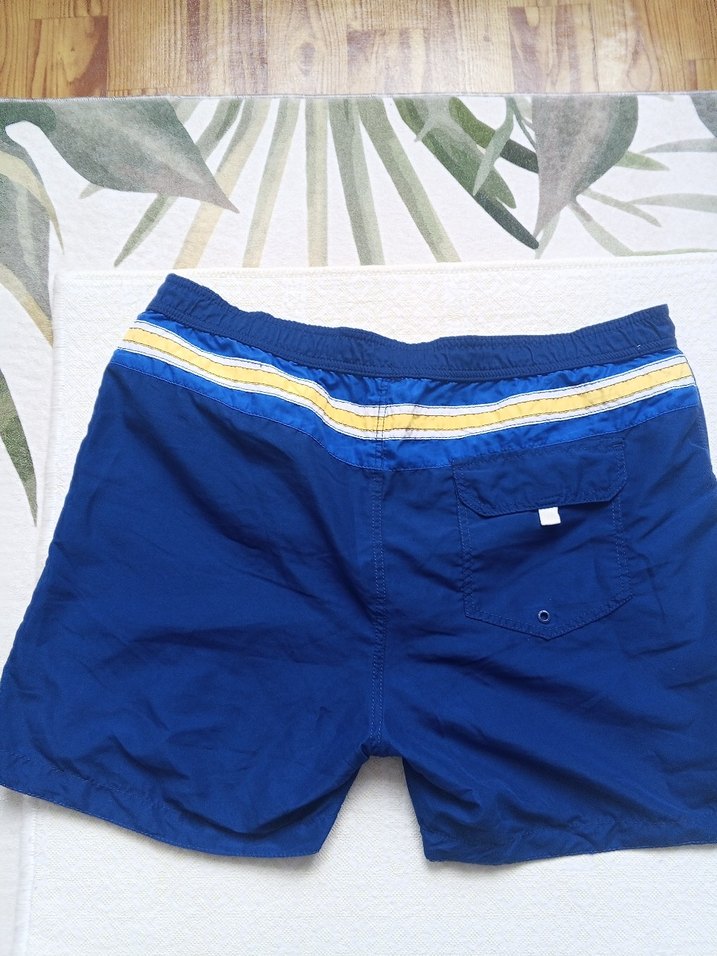 Erkek Mavi Kemerli Mini Şort - Görsel 3