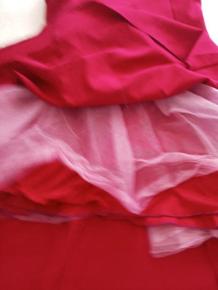 Kırmızı V Yakalı Uzun Drapeli Kadın Elbise - Görsel 4