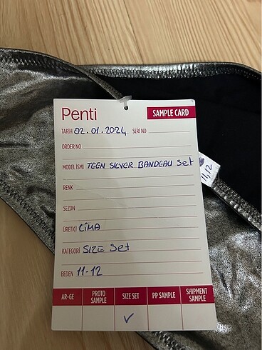 11-12 Yaş Beden gri Renk Bikini alt