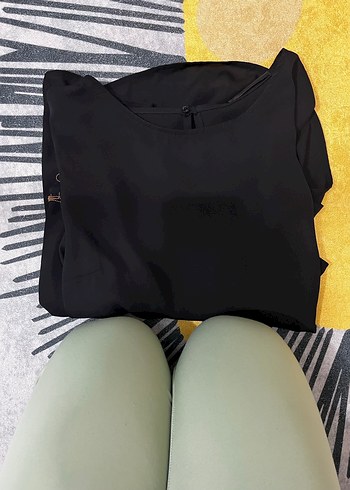 Journey Marka L beden siyah renk tül detaylı bluz - Görsel 6