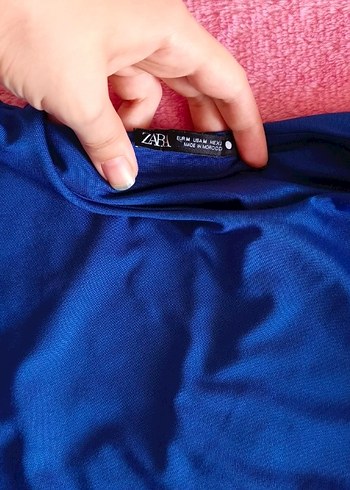 Zara  M beden saks mavisi alttan çıtçıtlı body bluz. Yeni gibi - Görsel 5